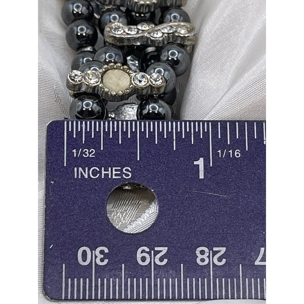 Quartz Rhinestone Encrusted and Beaded Wristband Bracelet Style Watch - Picture 10 of 10